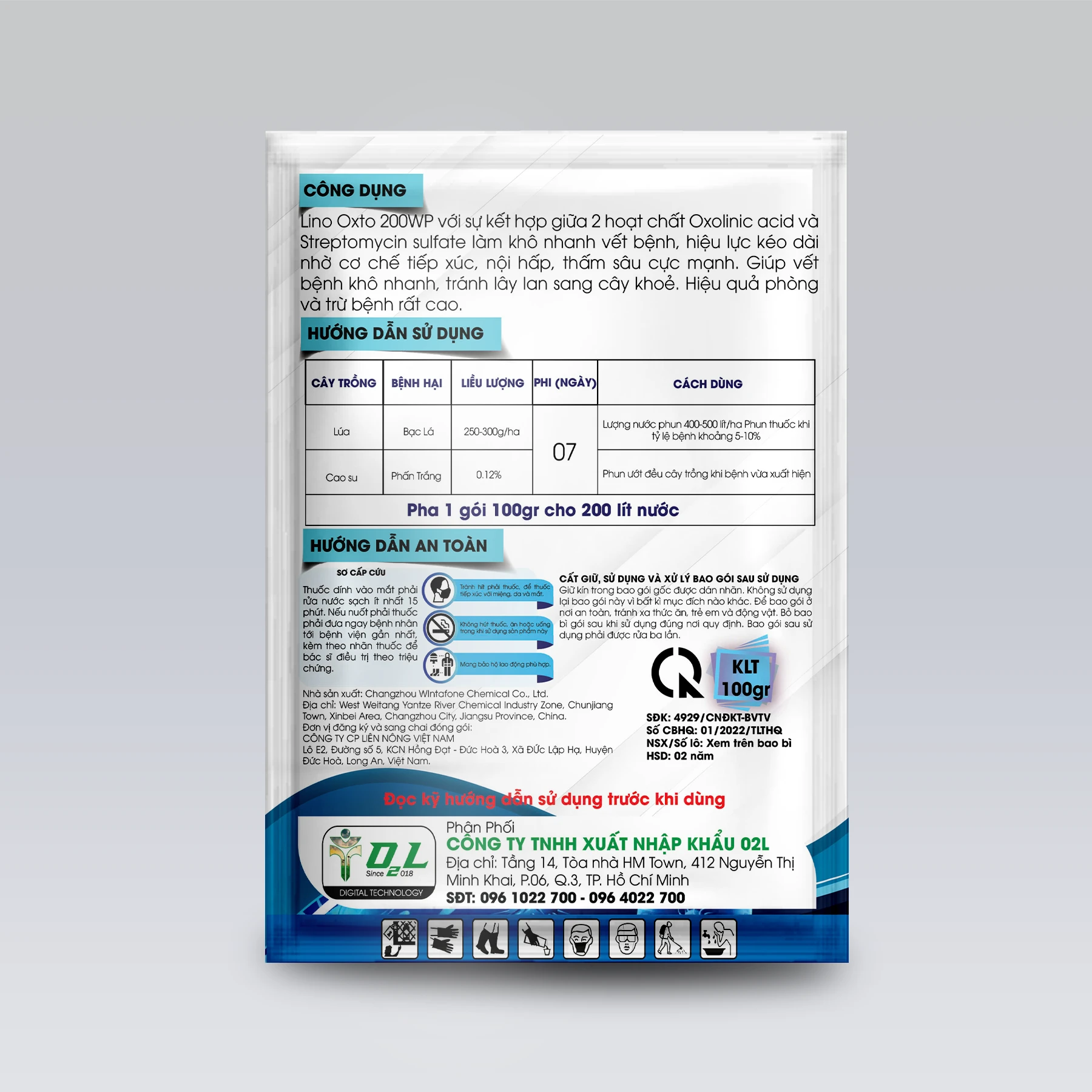 LINO OXTO 200WP – ĐẶC TRỊ BỆNH BẠC LÁ LÚA