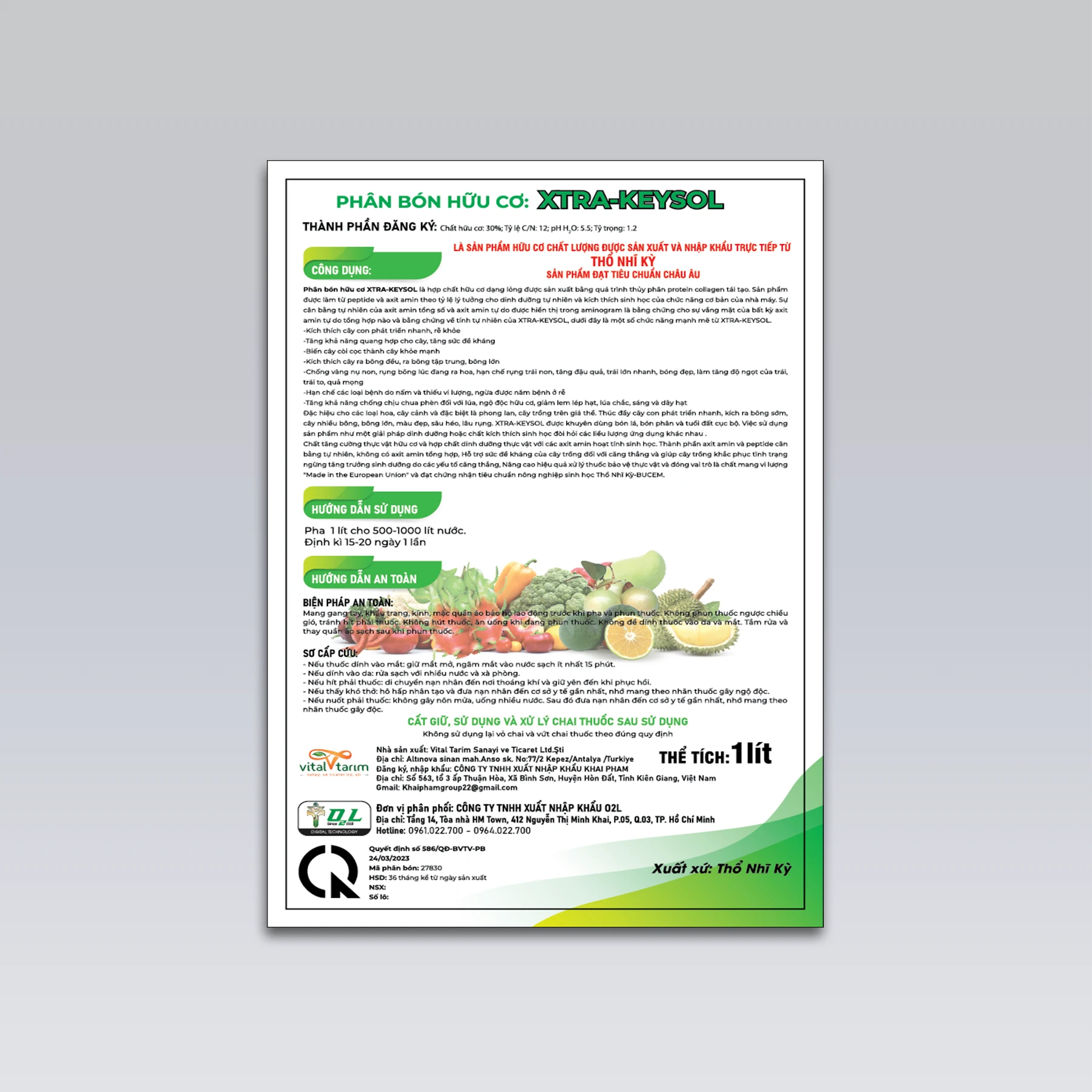 SUPER AMINO 1LIT – DƯỠNG BÔNG RA HOA, ĐẬU TRÁI