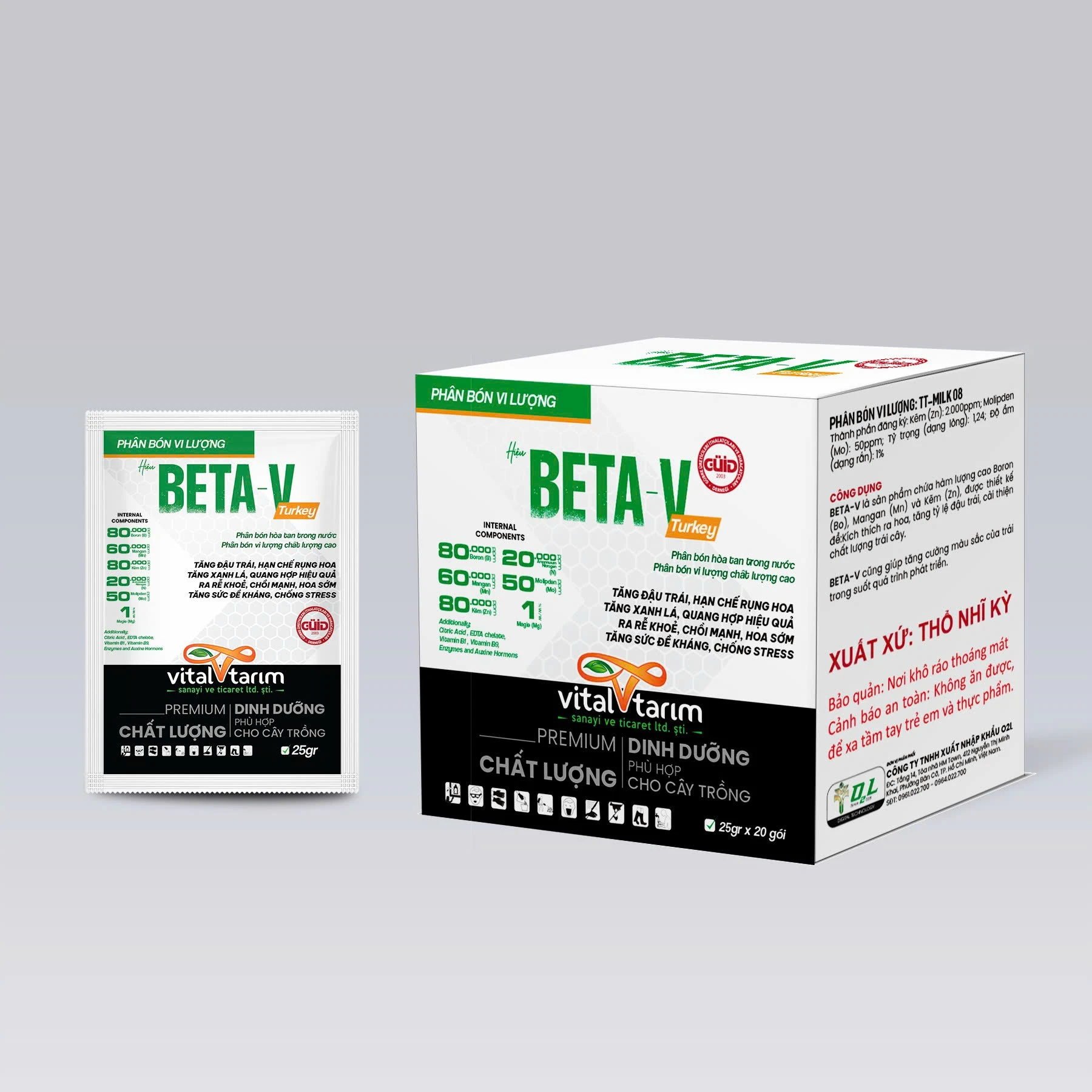 BETA-V TURKEY – Tăng đậu trái, hạn chế rụng hoa