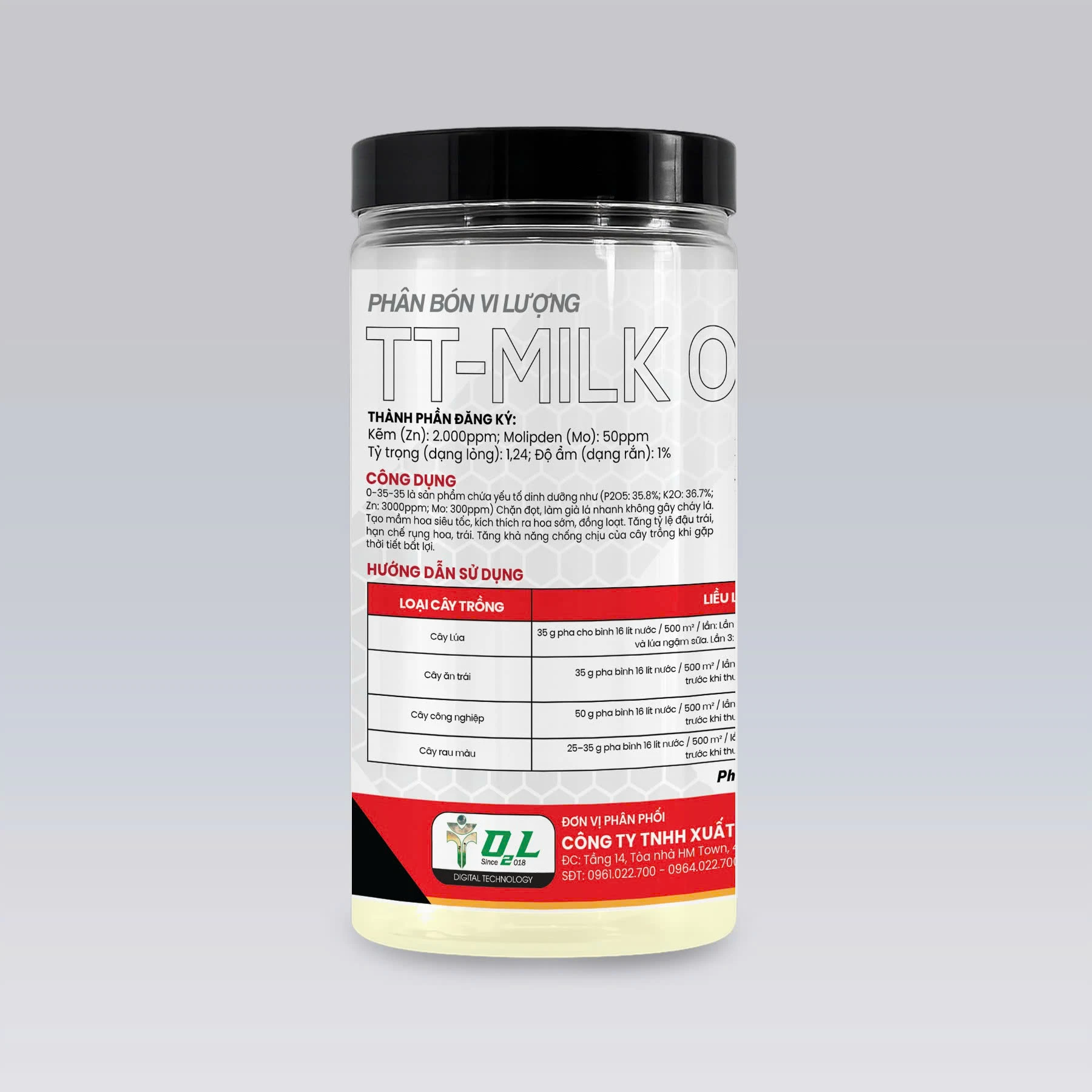 TT-MILK 08 0-35-35+ME – CHẶN ĐỌT, RA HOA ĐỀU, TĂNG ĐẬU TRÁI