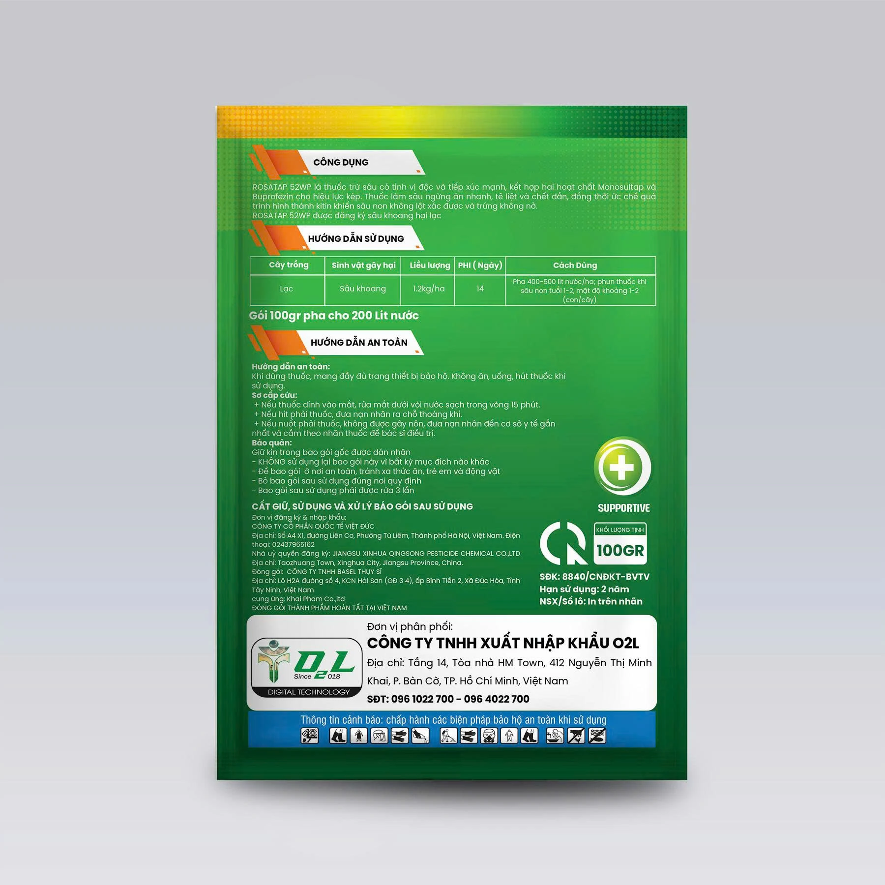 ROSATAP 52WP TÊ GIÁC – UNG TRỨNG, CHỐNG LỘT XÁC